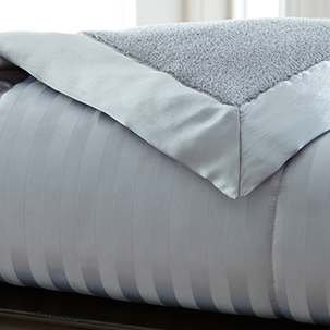 damask stripe blanket blue